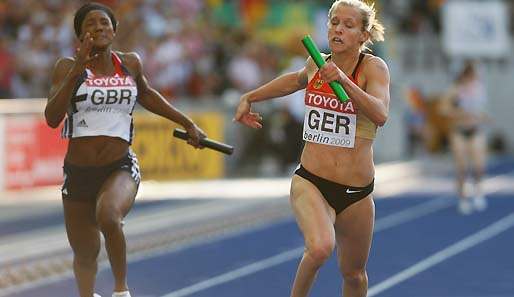 Verena Sailer holte mit der 4x100-Meter-Staffel in Berlin WM-Bonze