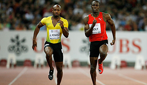 Die Jamaikaner Asafa Powell (l.) und Usain Bolt liefern sich seit Jahren heiße Duelle