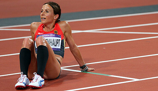 Sabrina Mockenhaupt nach dem 10.000-m-Finale der Frauen in London 2012