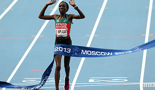 Edna Kiplagat gewann mit einer Zeit von 2:25,44 Stunden erneut WM-Gold im Marathon
