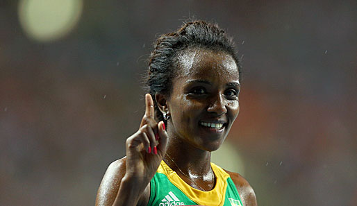 Olympiasiegerin Tirunesh Dibaba triumphiert bei der WM in Moskau über 10.000 Meter
