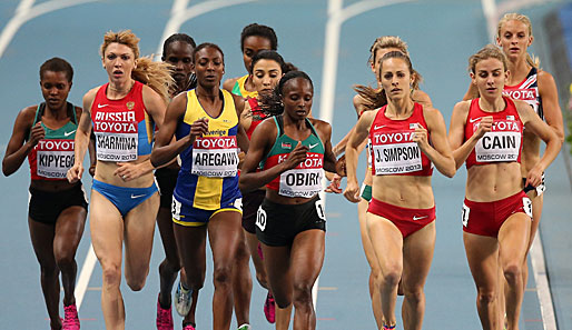 Viel Taktiererei gab es beim 1500m Lauf der Frauen. Favoritin Abeba Aregawai freut sich