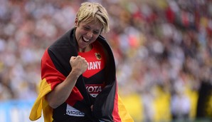 Weltmeisterin Christina Obergföll führt das deutsche Leichtathletik-Team an
