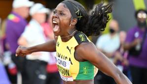 Shericka Jackson lief über 200 Meter die zweitschnellste Zeit aller Zeiten.