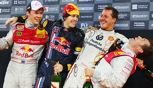 Die Finalisten 2008: Ekström, Vettel, Schumacher und Kristensen (v.l.)