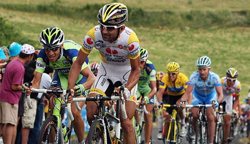 Bei der Tour 2008 hatte Piepoli (vorne) eine Etappe gewonnen, bevor er suspendiert wurde