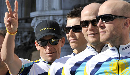 Lance Armstrong fährt zwar unentgeltlich für Astana, trotzdem wird er sich für seine Kollegen freuen