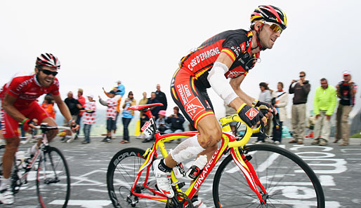 Alejandro Valverde übernahm durch seinen zweiten Platz das Gelbe Trikot