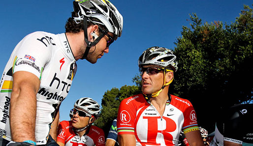 Mark Cavendish (l.) und Lance Armstrong stehen bei der Tour Down Under im Blickpunkt