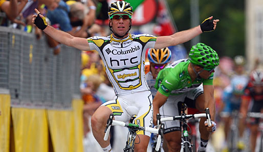 Mark Cavendish in Siegerpose: Bisher konnte ihm noch kein Sprinter das Wasser reichen