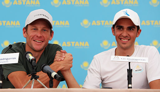 Teamkollegen unter sich: Lance Armstrong (l.) und Alberto Contador
