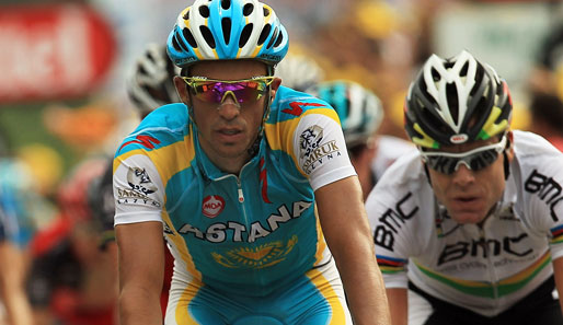 Alberto Contador kam bei der zwölften Etappe als Zweiter ins Ziel