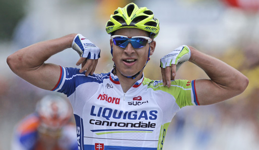 Peter Sagan gewinnt auf der steilen Zielanfahrt von Seraing seinen ersten Etappensieg bei der Tour