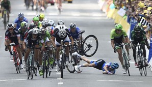 Auch Andrew Talansky stürzte auf der Zielgerade der siebten Etappe der Tour de France