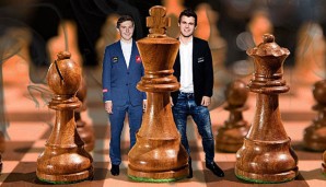 Magnus Carlsen (r.) will zum dritten Mal Schach-Weltmeister werden