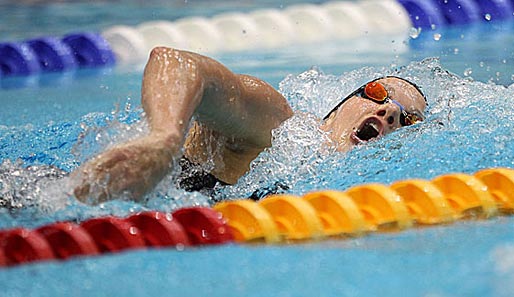 Als Schlussschwimmerin stürmte Daniela Schreiber in der 4x100-Meter-Staffel auf Platz eins