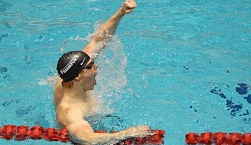 Jubel bei Marco Di Carli! Der Frankfurter schwamm über 100m Freistil neuen deutschen Rekord