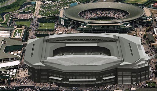 Der Centre Court in Wimbledon mit ausfahrbarem Dach