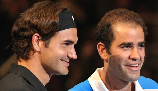 Federer (l.) und Sampras: Wohl die beiden besten Spieler, die der Tennissport hervorgebracht hat