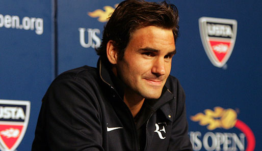 Kaum geschwitzt und total entspannt: Roger Federer nach seinem US-Open-Erstrundenmatch
