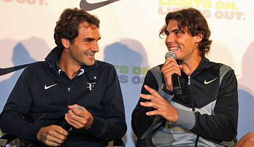Am Big Apple rüstet man sich für das mögliche Traumfinale: Federer (l.) gegen Nadal
