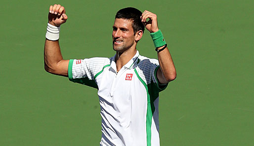 Nach dem Zwei-Satz-Sieg gegen Tsonga steht Novak Djokovic in Indian Wells im Halbfinale