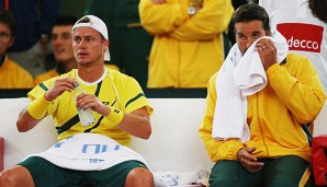 Patrick Rafter (r.) und Lleyton Hewitt treten bei den Australian Open im Doppel an