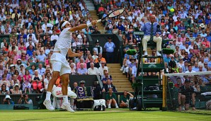 Roger Federer bezwang im Halbfinale von Wimbledon Milos Raonic