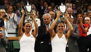Roberta Vinci und Sara Errani haben zum ersten Mal den Doppeltitel in Wimbledon gewonnen