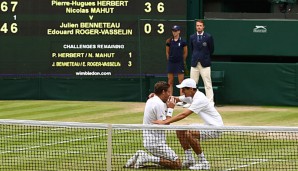 Pierre-Hugues Herbert und Nicolas Mahut haben sich ihren ersten Doppeltitel in Wimbledon gesichert