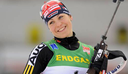 Magdalena Neuner ist WM-Titelverteidigerin in Massenstart, Staffel und Mixed-Staffel