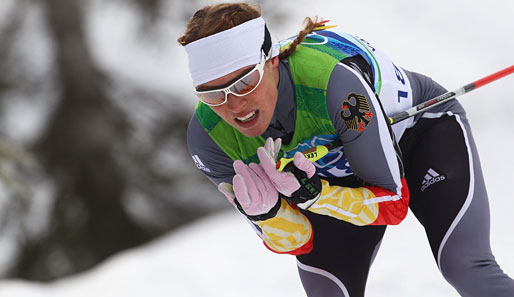 Evi Sachenbacher-Stehle gewann bei den Winterspielen in Vancouver Gold im Team-Sprint