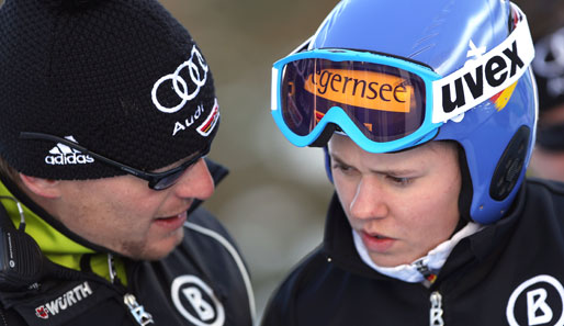 Viktoria Rebensburg (r.) verpasst den Super-G in Garmisch Partenkirchen