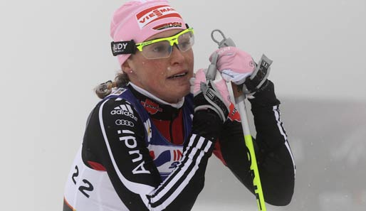Evi Sachenbacher-Stehle gewannt bei den Olympischen Spielen die Goldmedaille im Teamsprint
