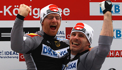 Manuel Machata und Andreas Bredau können ihren Triumph in La Plagne feiern