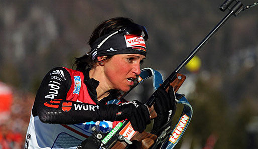 Die zweimalige Olympiasiegerin Andrea Henkel leistete sich drei Schießfehler