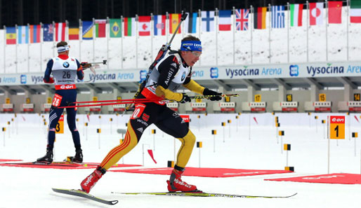 Andreas Birnbacher landete beim Weltcup in Sotschi hinter Martin Fourcade auf Rang zwei