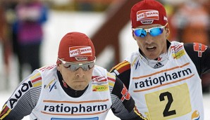 Gemeinsam gewannen Angerer (l.) und Filbrich (r.) 2006 die Silbermedaille bei Olympia