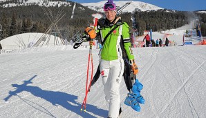 Maria Höfl-Riesch musste bereits ihre Skischuhe ausziehen und wird im zweiten Lauf zuschauen