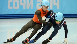 Zukünftig arbeiten sie zusammen: Die Eisschnellläufer der Niederlande und Südkorea
