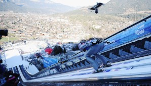 Die Große Olympiaschanze in Garmisch bietet einen beeindruckenden Ausblick