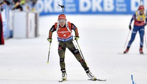 Laura Dahlmeier setzte sich Dahlmeier mit 15,3 Sekunden Vorsprung auf Marie Dorin Habert durch