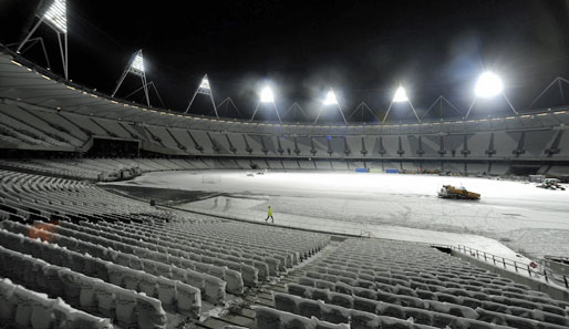 Die Bauarbeiten im Londoner Olympiastadion schreiten zügig und plangemäß voran