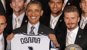 Bei der Meisterfeier: Barack Obama gilt als begeisterter Sportfan
