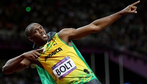 Besonders berühmt ist Usain Bolt für seine Blitz-Geste nach seinen Siegen