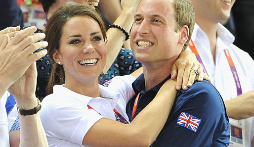 Jubel beim Bahnrad-Gold der Briten: Prinz William mit seiner Frau Kate