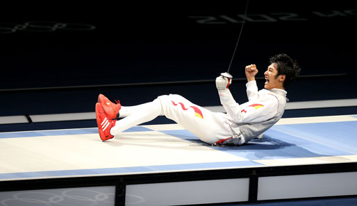 Lei Sheng feiert seinen Olympia-Triumph
