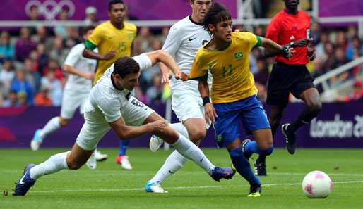 Neymar (r.) hat es nicht geschafft, Brasilien in London zum Olympiasieg zu führen