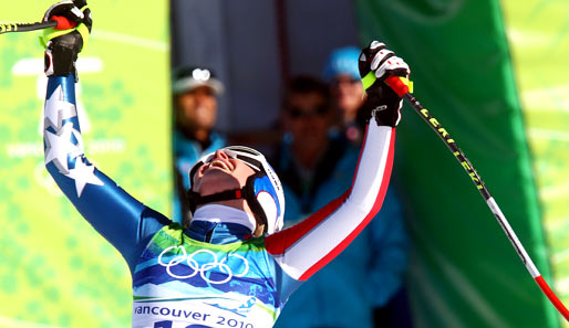 Lindsey Vonn holte sich ihre erste Olympische Goldmedaille