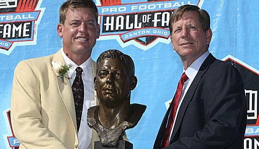 Football-Legende Troy Aikman (l., mit Norv Turner) wurde 2006 in die Hall of Fame aufgenommen